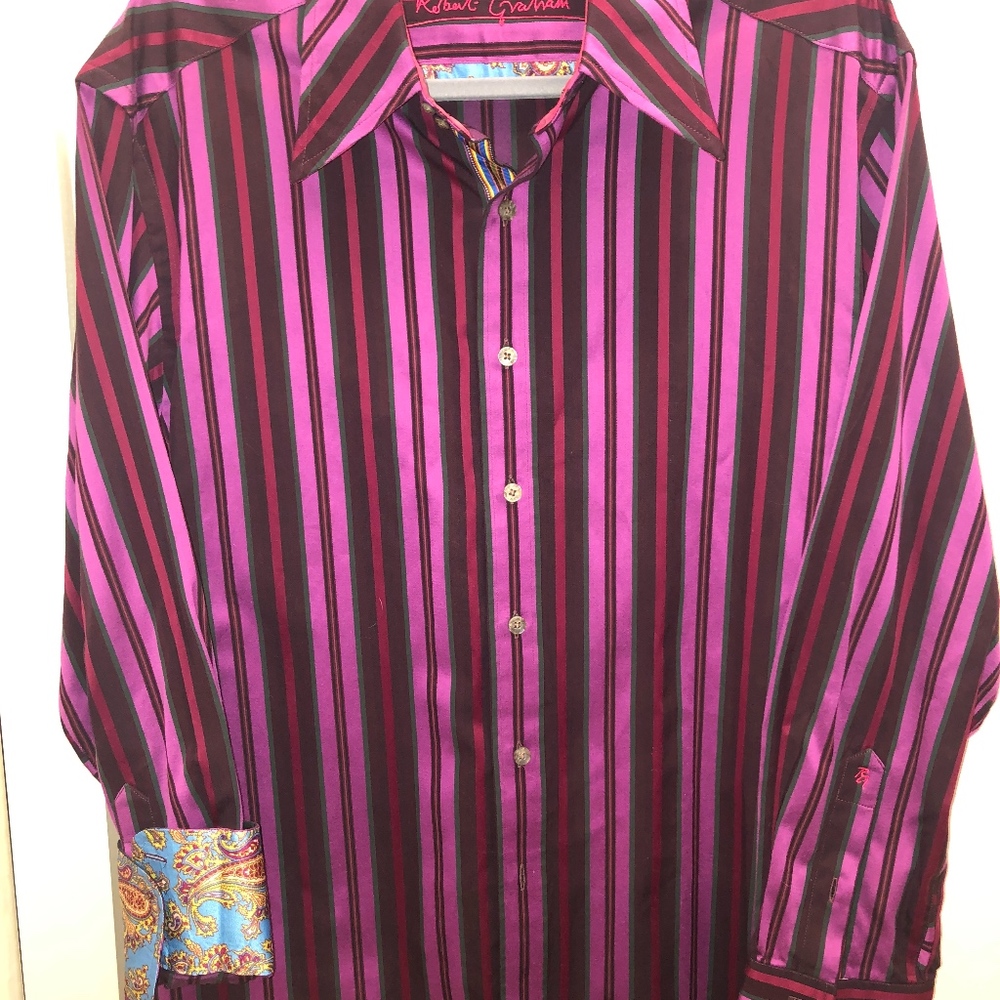 Robert Graham Dress Shirt Mens L